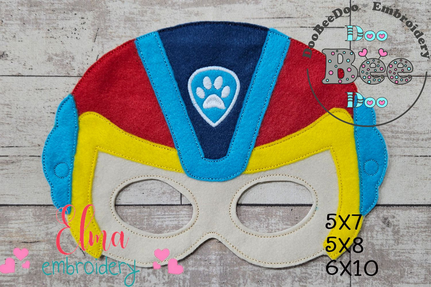 The Mighty Pups Ryder Mask and Bracelet ITH Project - Applique - Machine Embroidery Design