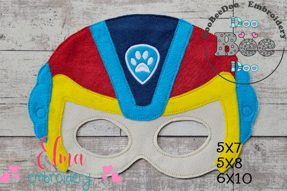 The Mighty Pups Ryder Mask ITH Project - Applique - Machine Embroidery Design