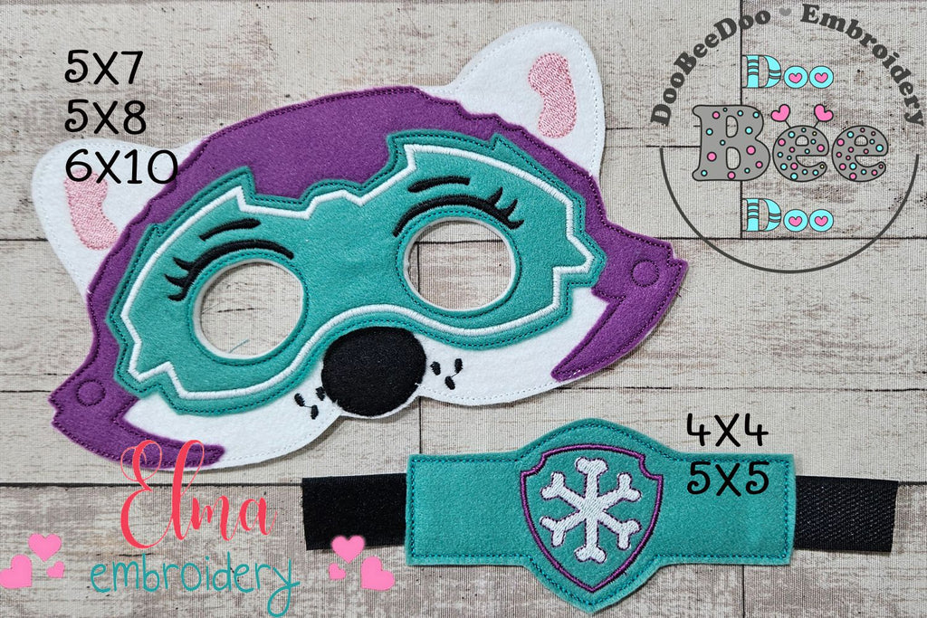 The Mighty Pups Everest Mask and Bracelet ITH Project - Applique - Machine Embroidery Design