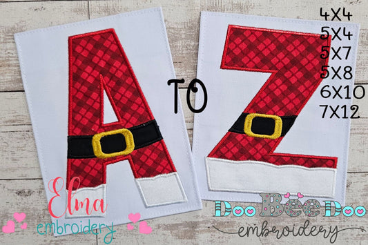 Monogram A-Z Christmas Doodle Alphabet - Applique - Machine Embroidery Design