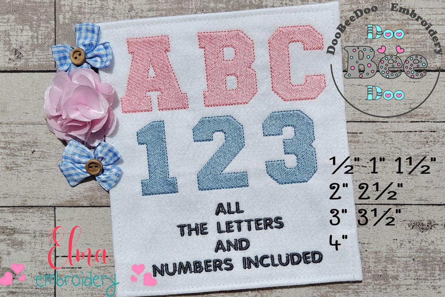 ✏️ Classic Block Letters & Numbers – Fill Stitch – Machine Embroidery Design