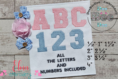 ✏️ Classic Block Letters & Numbers – Fill Stitch – Machine Embroidery Design