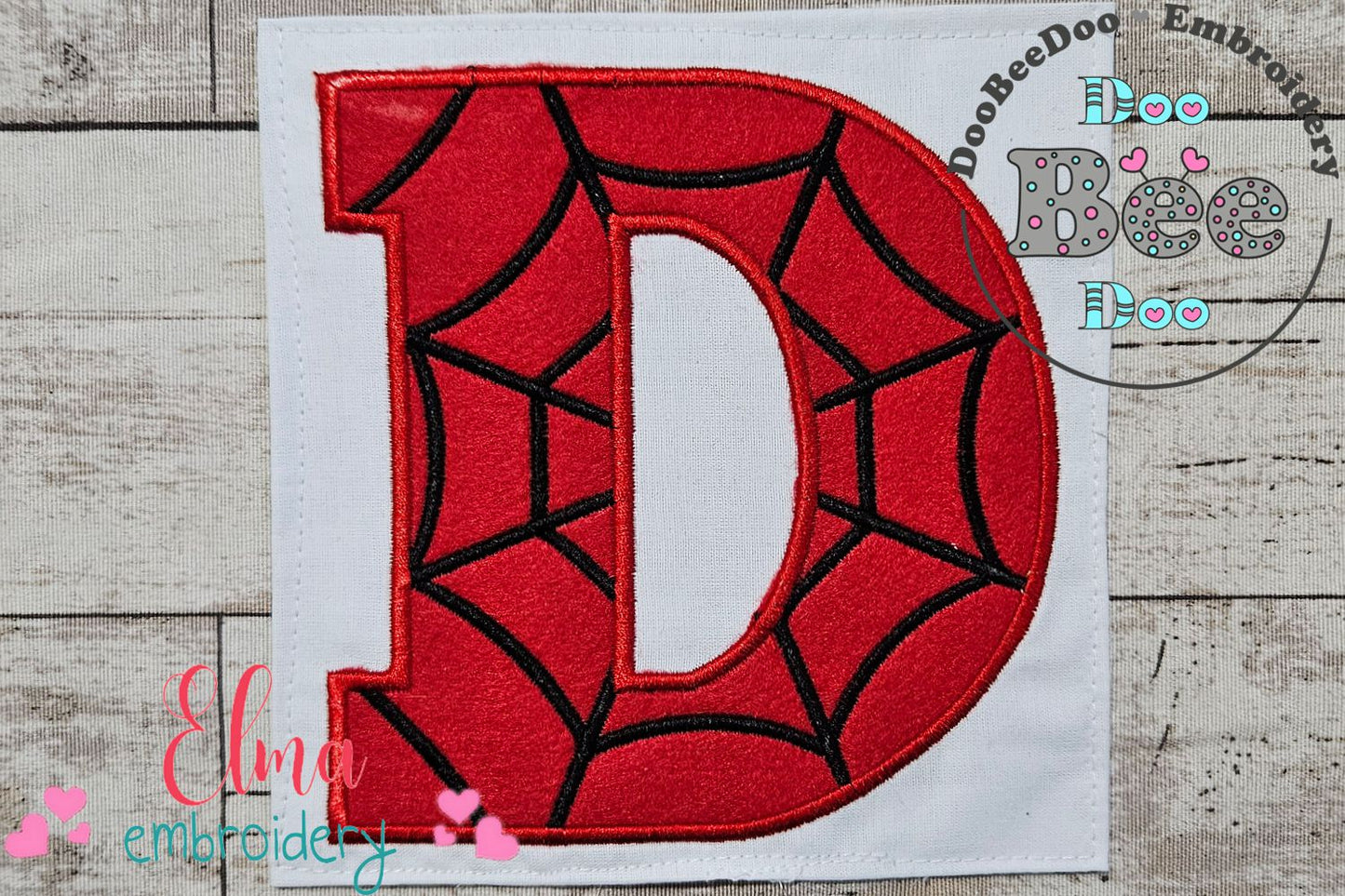 Monogram D Spider Web Letter D - Applique