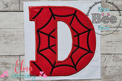 Monogram D Spider Web Letter D - Applique