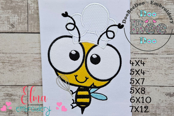 Chef Bee Bumble Bee - Applique Embroidery