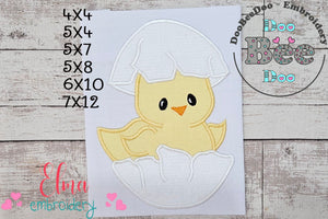 Cute Chick in an Egg - Applique - Machine Embroidery Design
