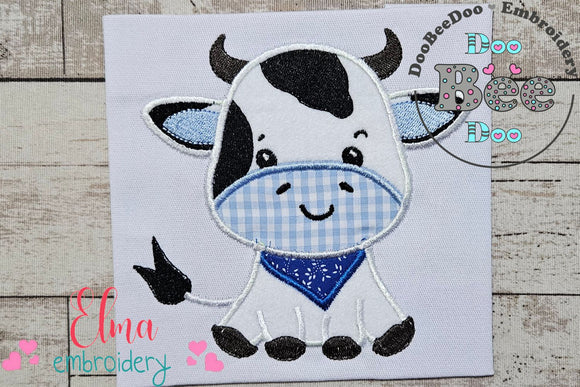 Little Cow Boy - Applique - Machine Embroidery Design
