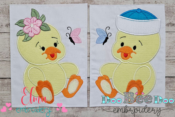 Baby Duck Boy and Girl - Applique - Set of 2 designs