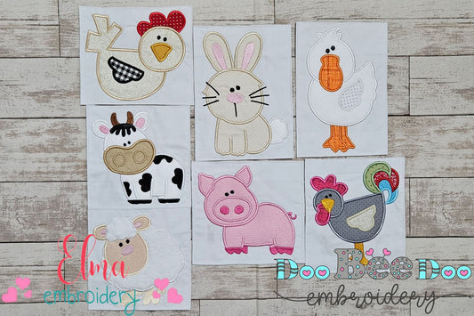 Little Farm Animals Buddies - Applique - Set of 7 designs