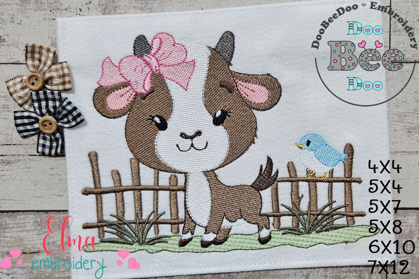 Farm Nanny Goat Cutie – Fill Stitch – Machine Embroidery Design