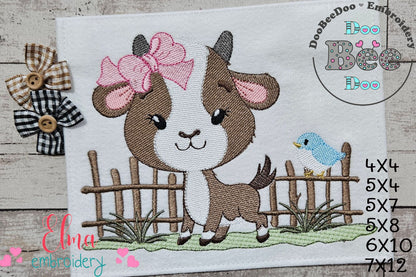 Farm Nanny Goat Cutie – Fill Stitch – Machine Embroidery Design