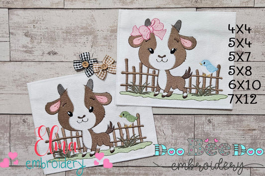 Goat Cuties Farm Set – Fill Stitch – Machine Embroidery Design