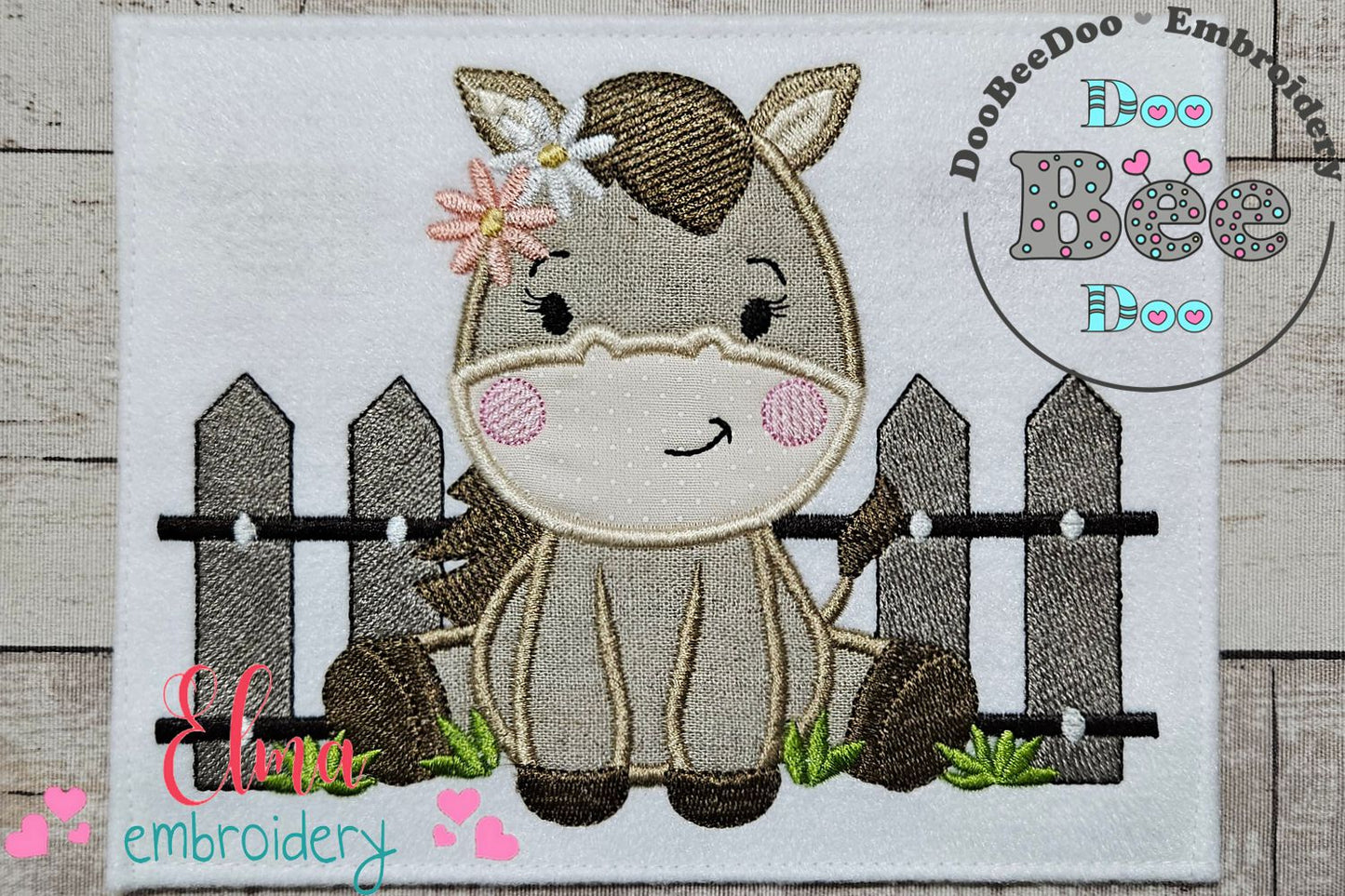 Horse Girl and Fence - Applique - Machine Embroidery Design