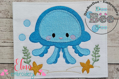 Cute Jellyfish Boy - Fill Stitch