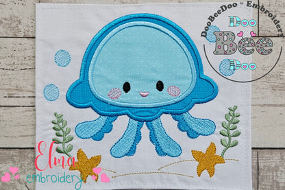 Cute Jellyfish Boy - Applique