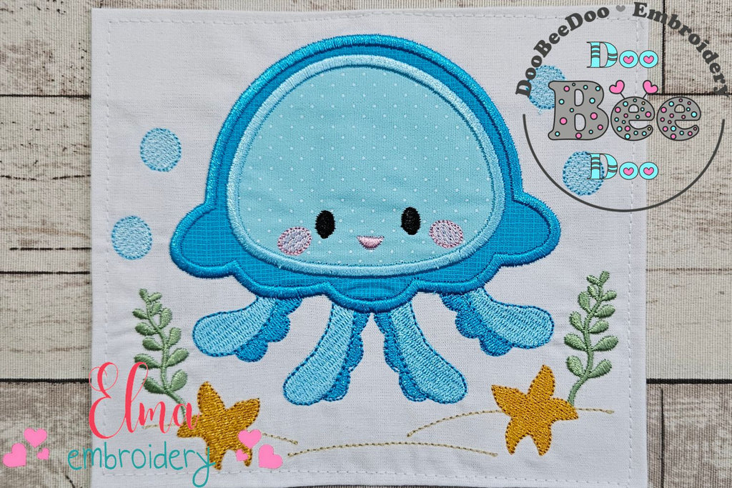 Cute Jellyfish Boy - Applique