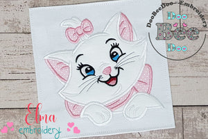 Cute Cat Girl with Bow - Applique