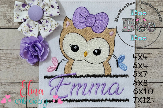 Cute Split Owl - Fill Stitch - Machine Embroidery Design
