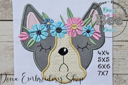 Cute Puppy - Applique - Machine Embroidery Design