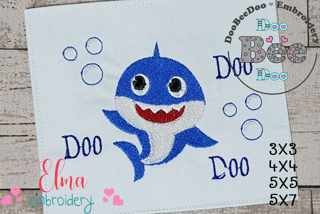 Baby Shark Doo Doo Doo - Fill Stitch Embroidery