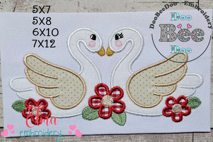 Swan Couple - Applique Embroidery