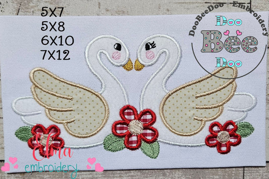 Swan Couple - Applique Embroidery