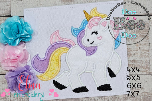 ✨ Magical Dream Unicorn - Applique - Machine Embroidery Design