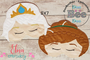 Princess Elsa and Anna Sleep Mask - Set of 2 Designs - ITH Project - Machine Embroidery Design
