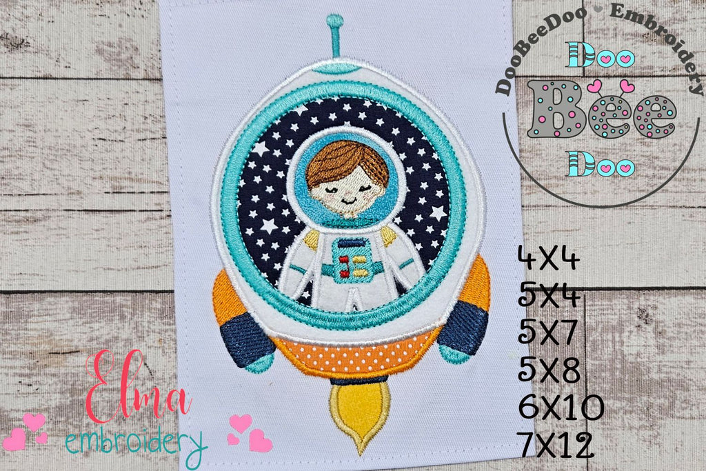 Astronaut Space Rocket Boy - Applique - Machine Embroidery Design