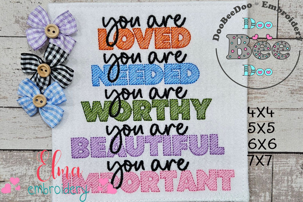 Motivational Mental Health - Rippled Stitch - Machine Embroidery Design