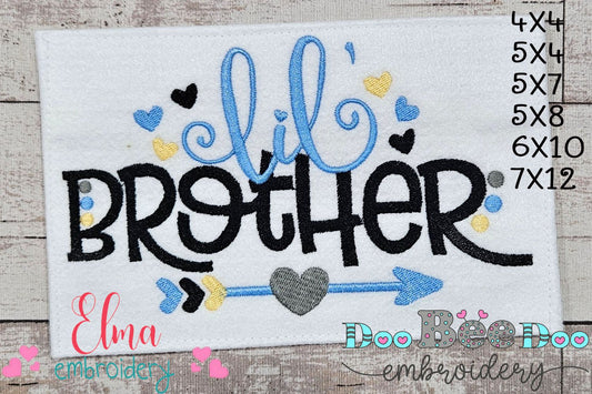 Lil' Brother Arrow and Hearts - Fill Stitch - Machine Embroidery Design