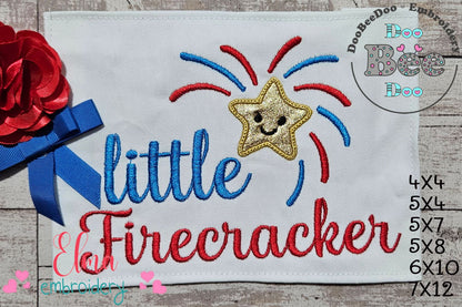 ⭐ Little Firecracker Star – Applique – Machine Embroidery Design