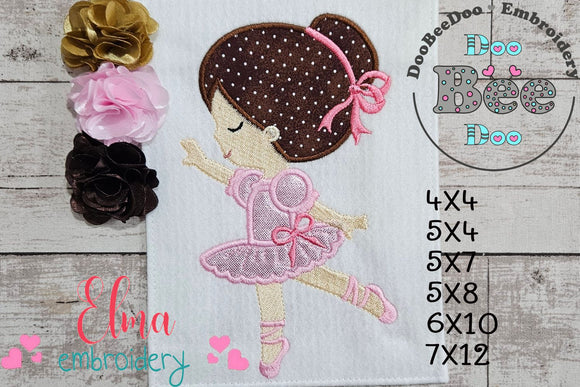 Sweet Little Ballerina - Applique - Machine Embroidery Design