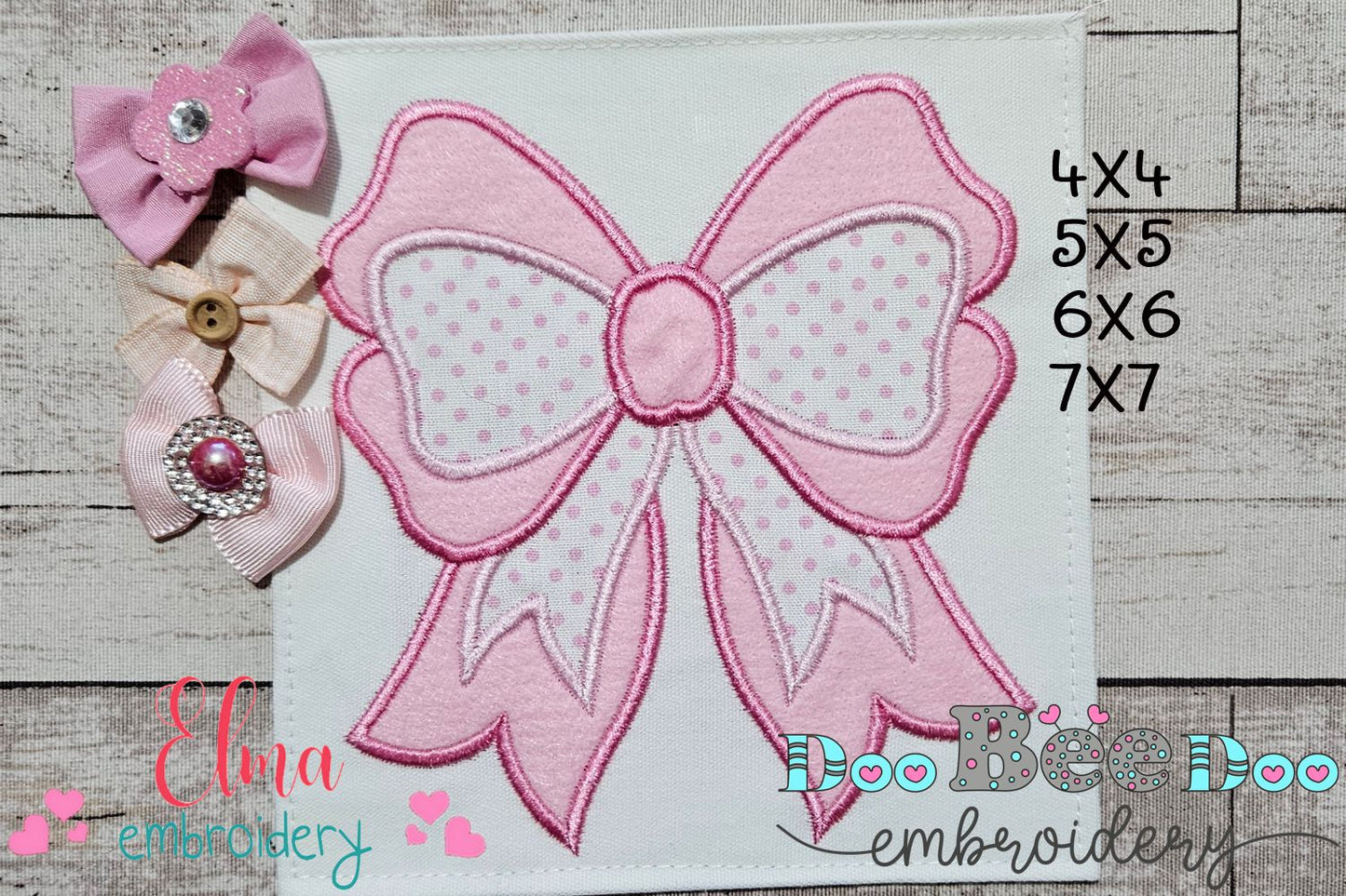🎀 Sweet Coquette Ribbon – Applique – Machine Embroidery Design