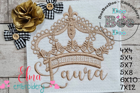 Queen Royal Crown - Fill Stitch - Machine Embroidery Design