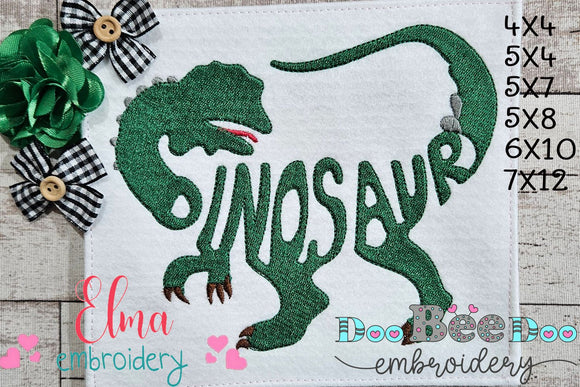 Dinosaur Wordart - Fill Stitch - Machine Embroidery Design