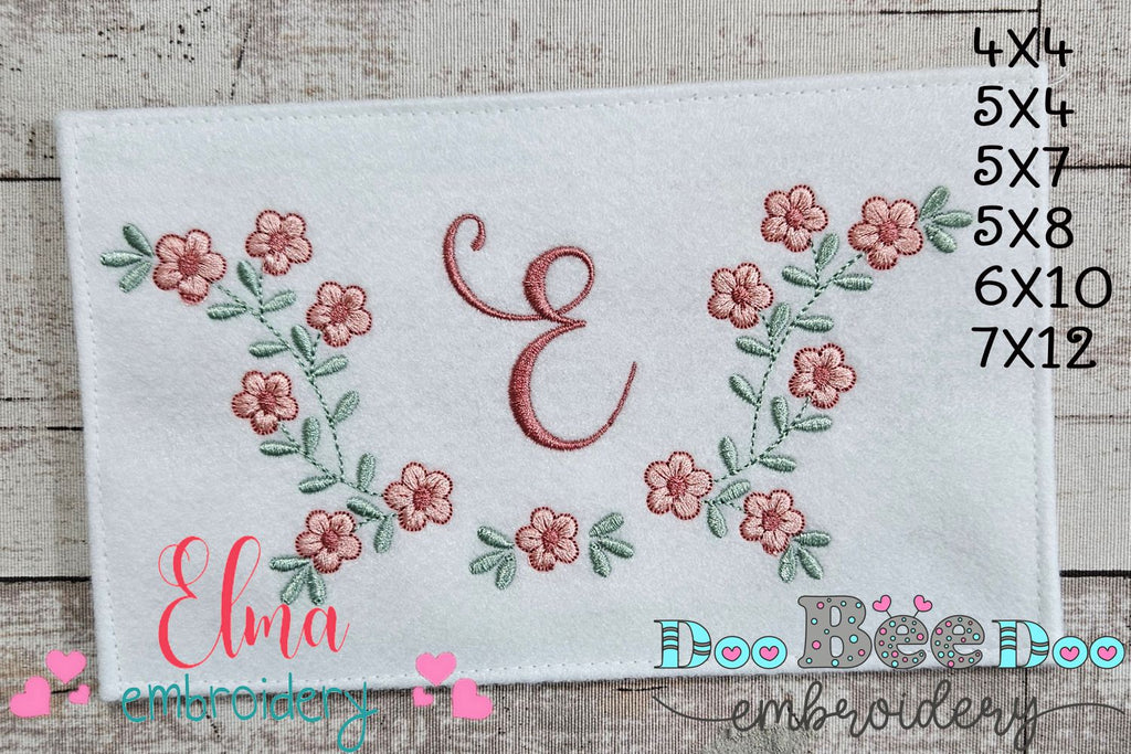 Little Flowers Floral Frame - Fill Stitch - Machine Embroidery design