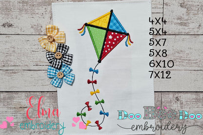 Little Kite with Whimsical Bows – Appliqué – Machine Embroidery Design