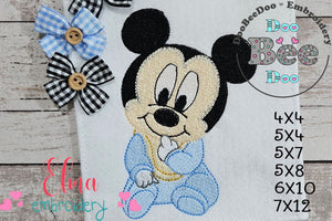 Baby Mouse Boy - Fill Stitch - Machine Embroidery Design