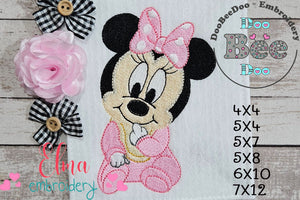 Baby Mouse Girl - Fill Stitch - Machine Embroidery Design