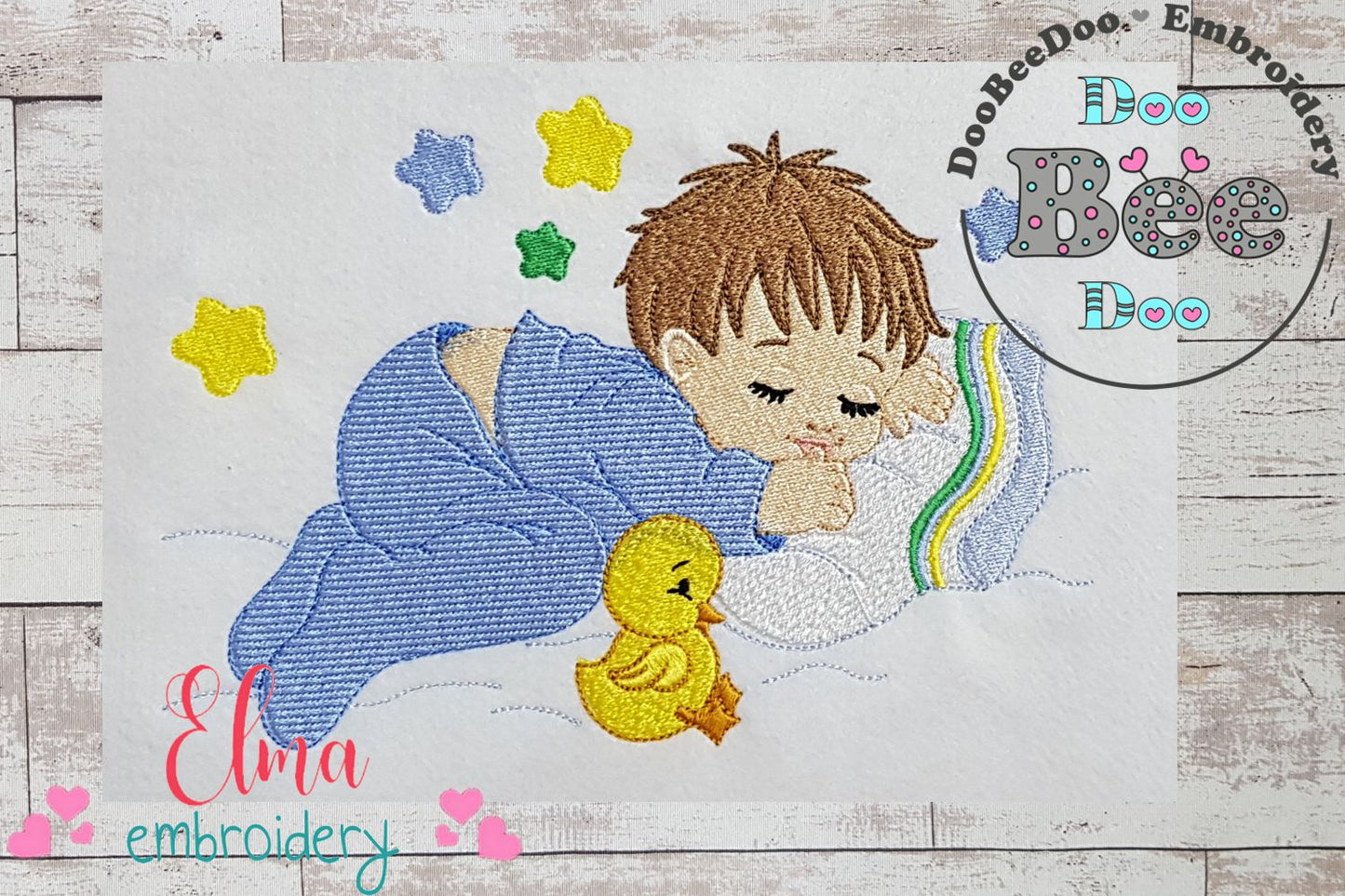 Baby Boy Sleeping - Fill Stitch - Machine Embroidery Design