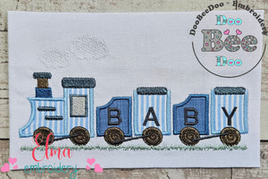 Baby Train - Applique - Machine Embroidery Design
