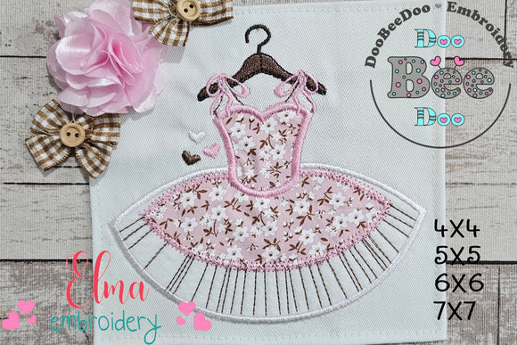 Ballerina Tutu Dress - Applique - Machine Embroidery Dress