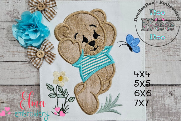 Baby Bear Boy - Applique - Machine Embroidery Design