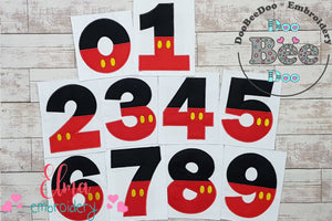 Mouse Boy Birthday Numbers 0-9 Birthday Set Numbers - Applique