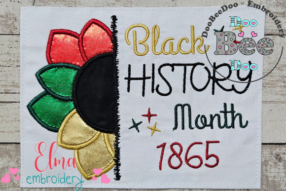 Sunflower Black History Month 1865 - Applique