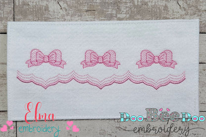 Cute Bow Delicate Border - Fill Stitch - Machine Embroidery Design