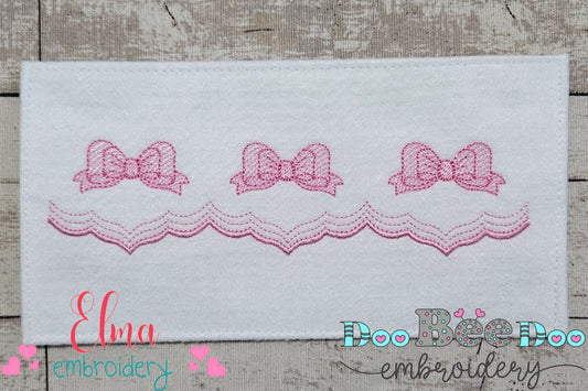 Cute Bow Delicate Border - Fill Stitch - Machine Embroidery Design