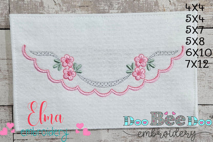 Flowers Delicate Border - Fill Stitch - Machine Embroidery Design