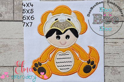 Little Boy Dinosaur - Applique - Machine Embroidery Design